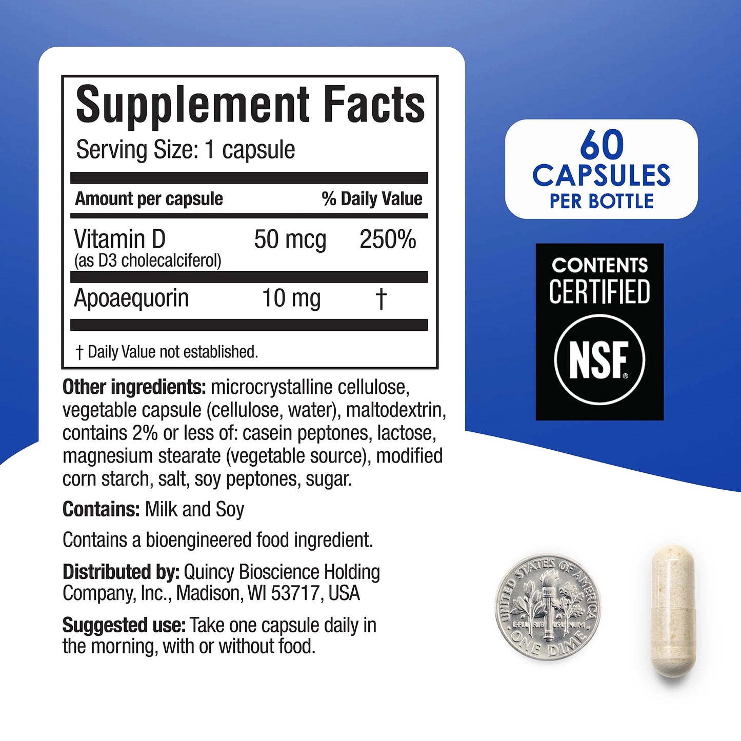 Prevagen Regular Strength 10mg – 60 Capsules – Memory Support Supplement