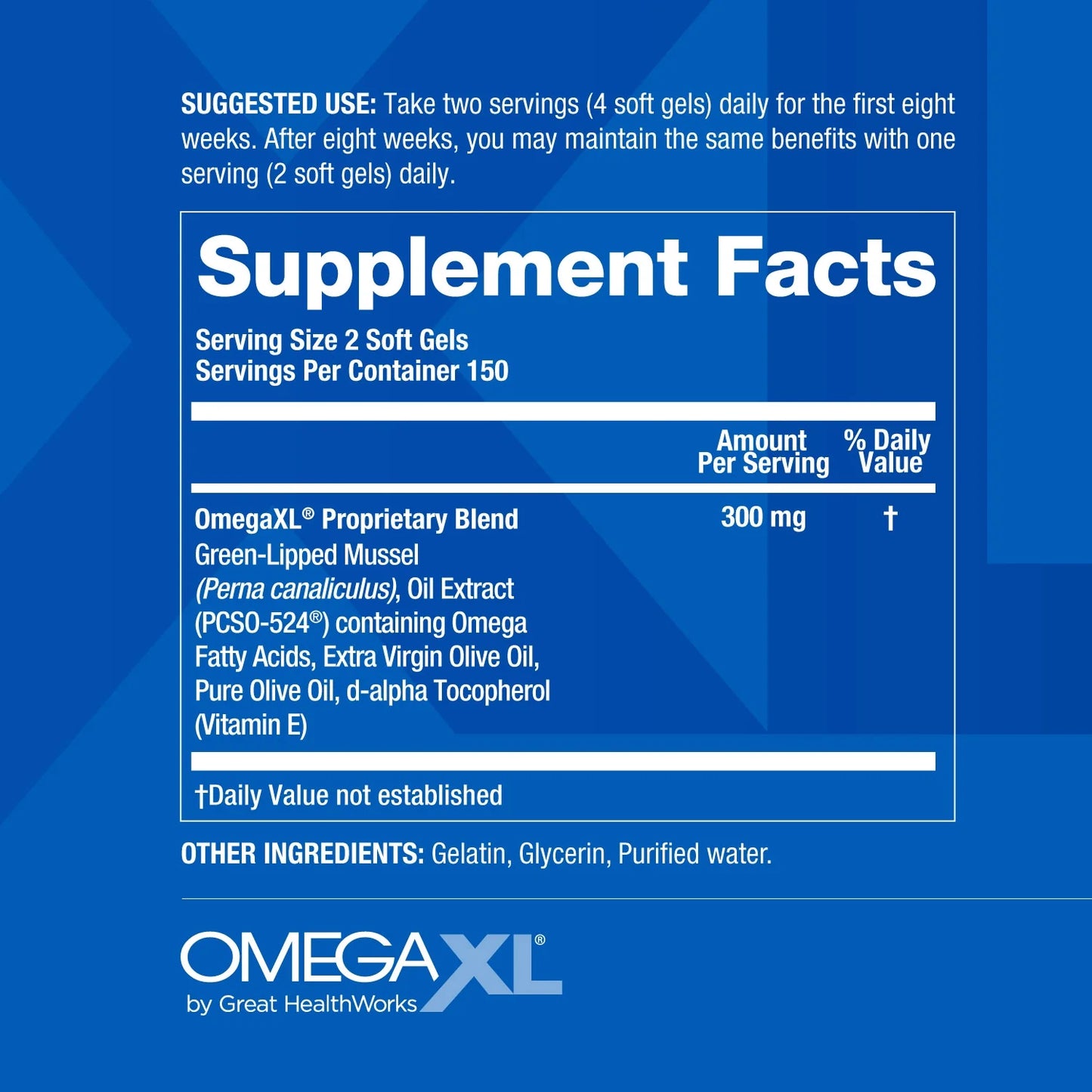 OmegaXL Green-Lipped Mussel Oil – 300 Softgels – New Zealand Omega-3