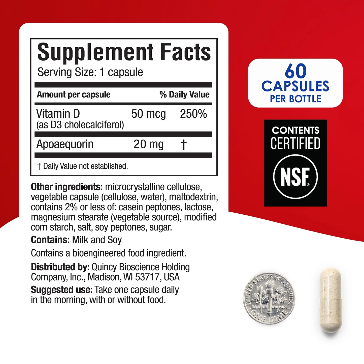 Prevagen Extra Strength 60ct – With Apoaequorin & Vitamin D – Brain Health