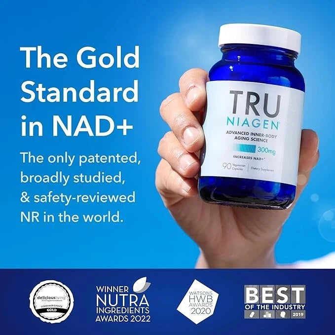TRU NIAGEN 300mg | Patented NAD+ Supplement for Anti-Aging, Energy & Cellular Regeneration – 90 Capsules