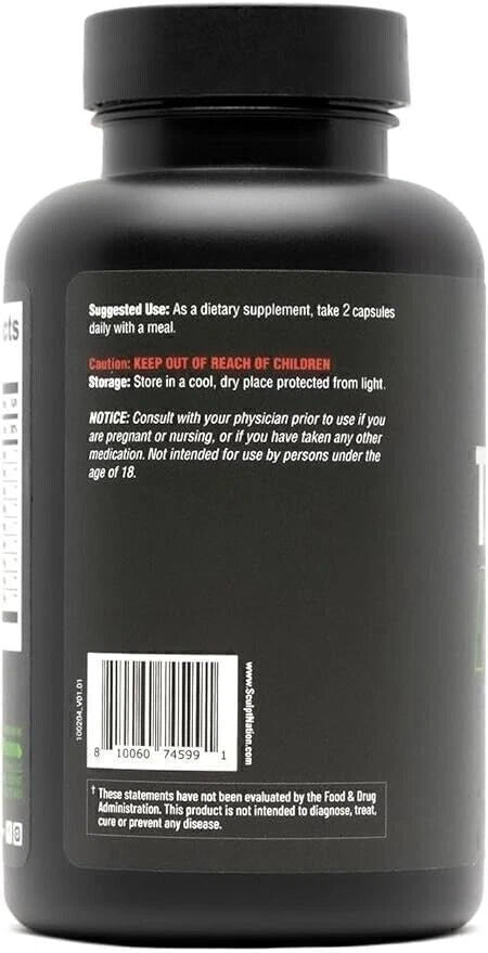 SculptNation Test Boost Max Testosterone Support for Muscle Growth & Fat Metabolism – 60 Capsules