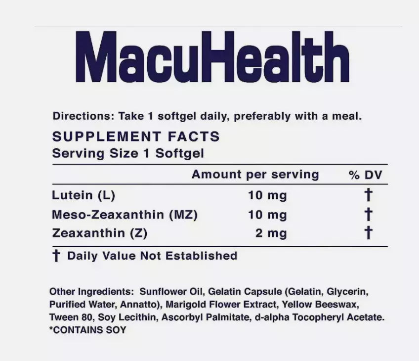MacuHealth Eye Vitamins – Triple Carotenoid Support (90 Softgels)