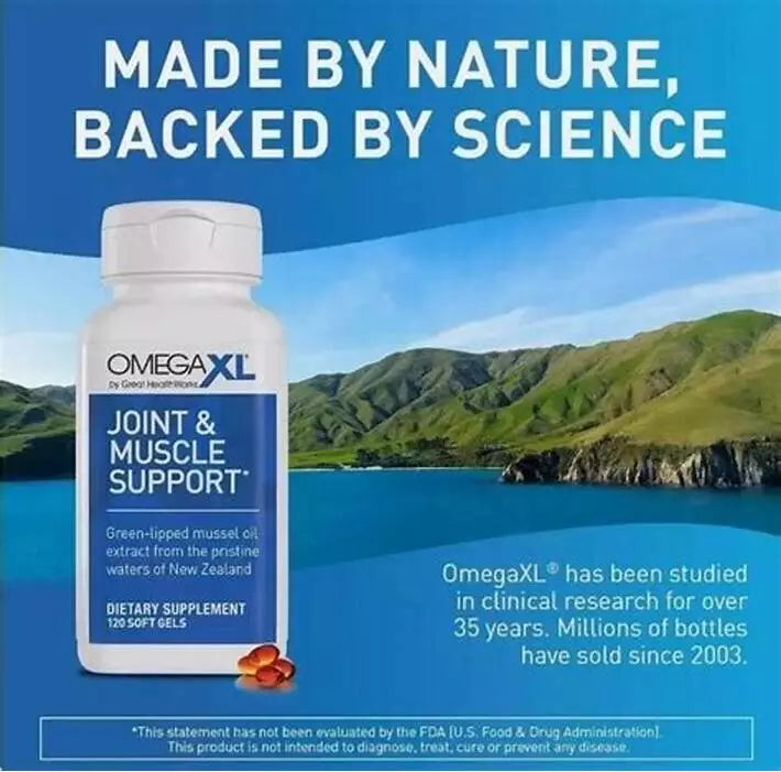 OmegaXL Joint & Muscle Support β Green-Lipped Mussel Oil β 120 Softgels