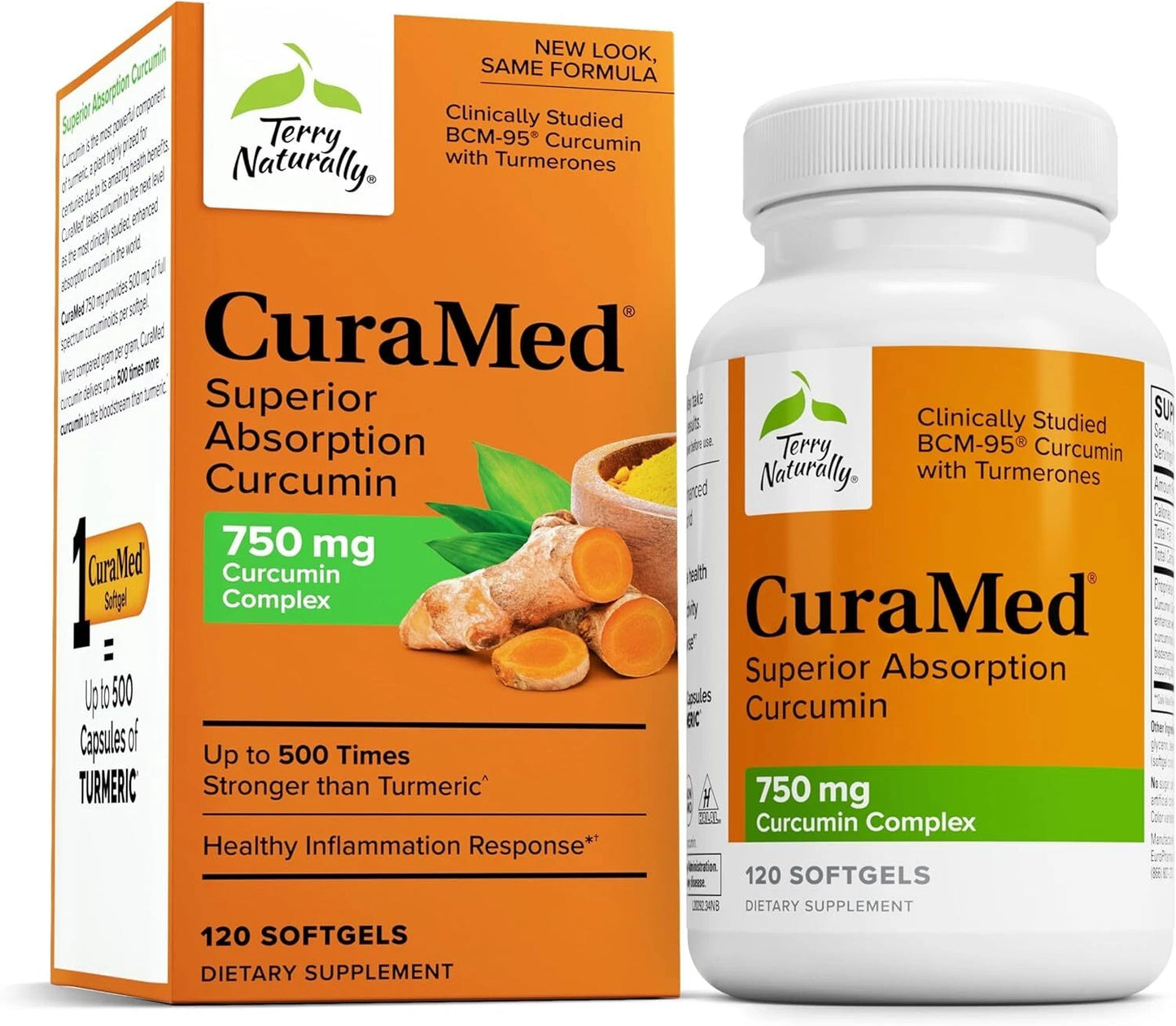 Terry Naturally CuraMed 750mg – Curcumin Complex – 120 Softgels