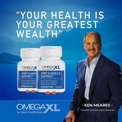 OmegaXL Joint Support Supplement – 60 Softgels – Green-Lipped Mussel Oil