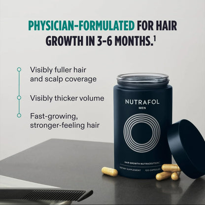 Nutrafol Men Hair Growth Supplement – 120 Capsules – Thicker Hair Support