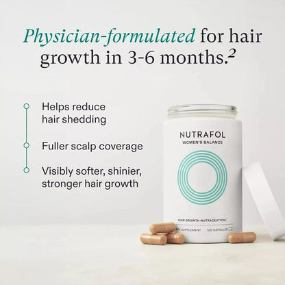 Nutrafol Women's Balance Hair Growth Supplement – 120 Capsules – For Women