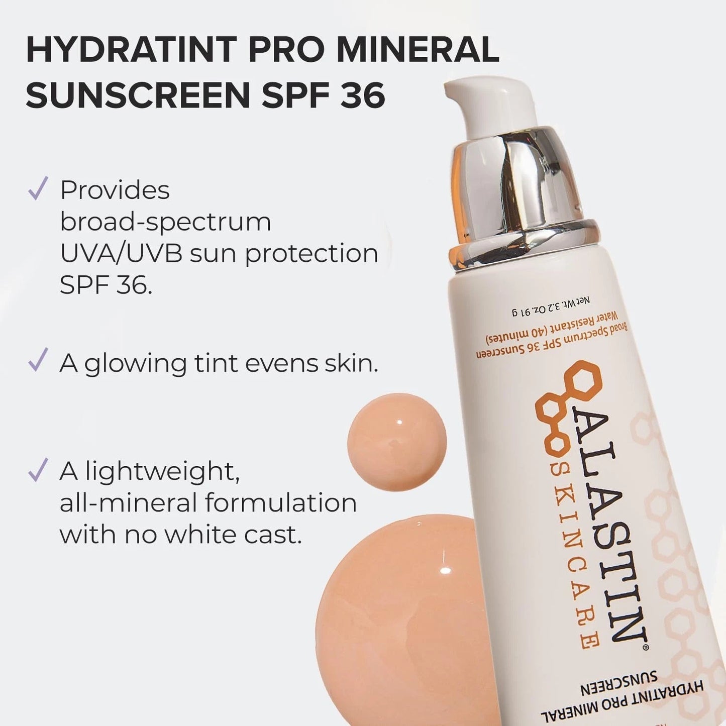 Alastin HydraTint Pro Mineral Sunscreen SPF 36 - 3.2oz | Broad Spectrum Face Protection