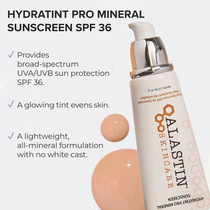 Alastin HydraTint Pro Mineral Sunscreen SPF 36 - 3.2oz | Broad Spectrum Face Protection
