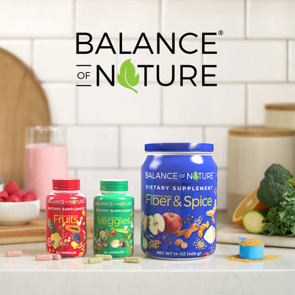 Balance of Nature Fruits & Veggies Supplements – 90 Fruit + 90 Veggie Capsules – Whole Food Nutrition